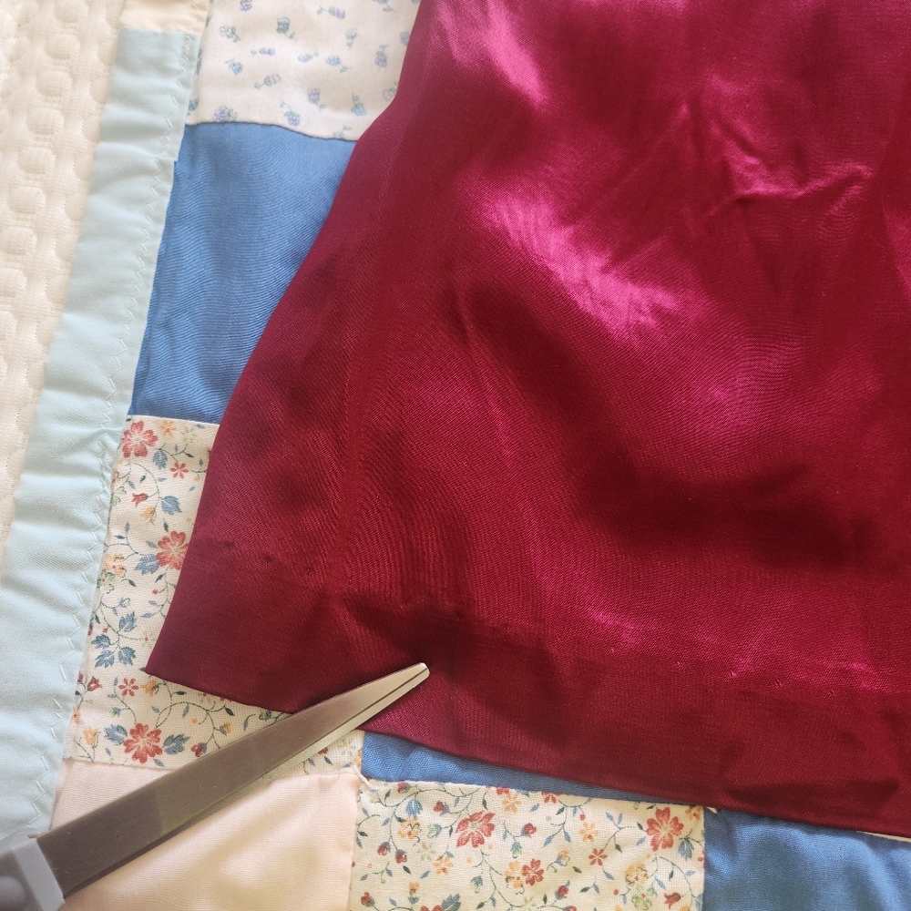 Vintage 90s Velvet Satin Maxi Dress 8P  Red Burgundy Whimsigoth Gothic Witchy - Picture 16 of 16